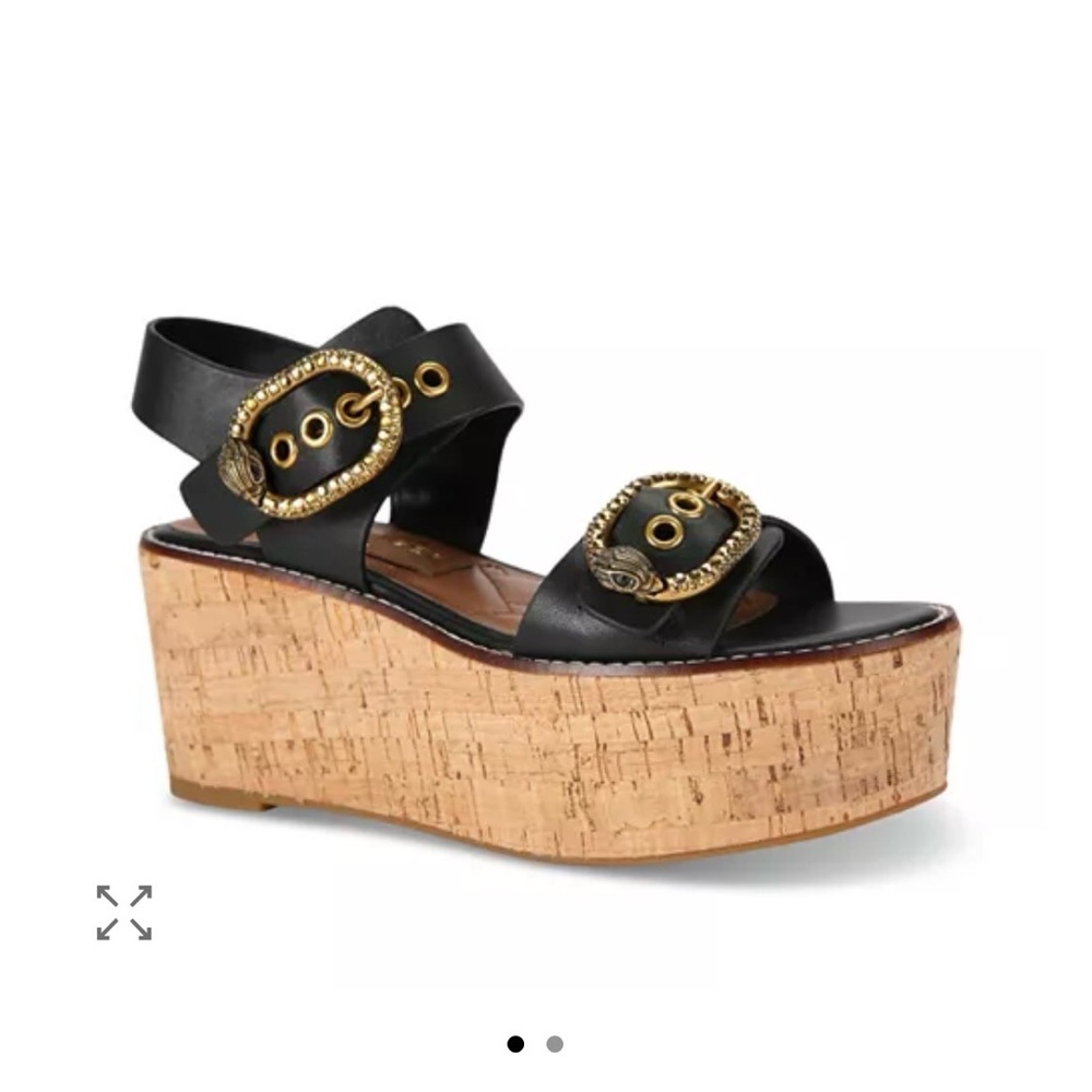 Kurt Geiger London Mayfair Platform Sandals Shoes Cork Wedge 40.5 - Picture 2 of 8